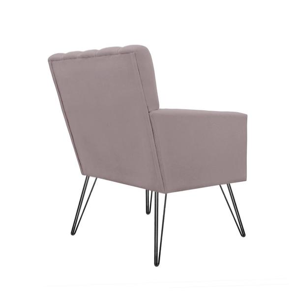 Imagem de Combo 2 Poltronas Estofadas Para Consultório Pés de Ferro Cecília Suede Rose - INCASA DECORr