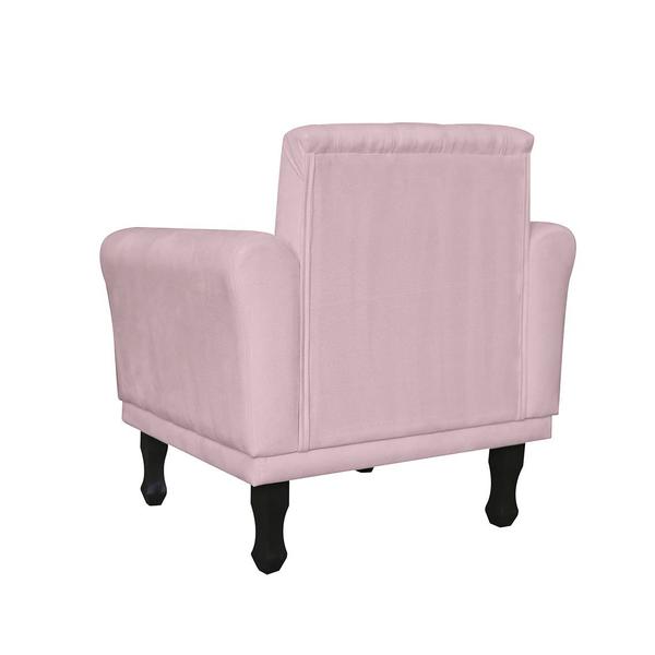 Imagem de Combo 2 Poltronas Estofadas Para Hall de Entrada Classic Corano Rosa Bebe - DL Decor