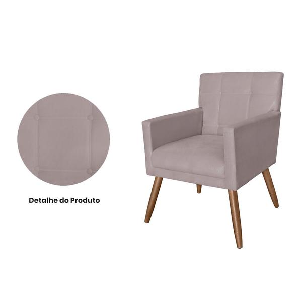 Imagem de Combo 2 Poltronas Estofadas Para Recepção Consultório Luiza Suede Rose - DL Decor