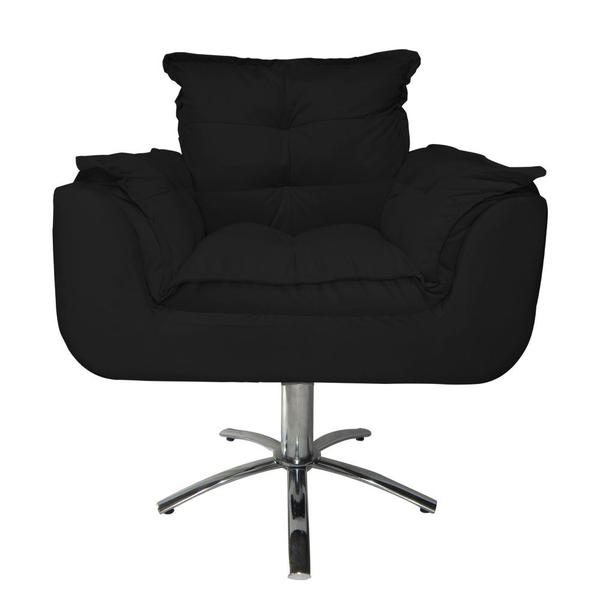 Imagem de Combo 2 Poltronas Para Escritório Com Base Giratória de Metal Opala Suede Preto - DL Decor