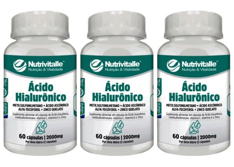 Imagem de Combo 2 Un - Ácido Hialurônico 2.000mg 60 Capsulas Nutrivitalle