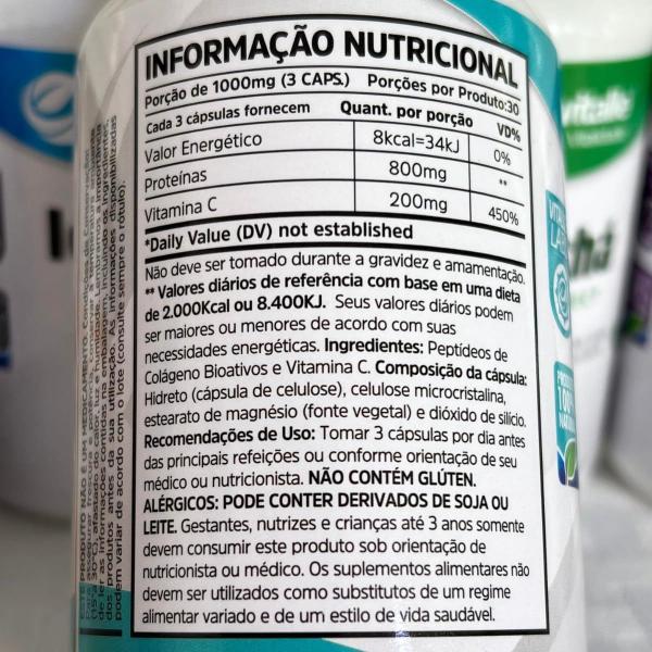 Imagem de Combo 2 Un - Colágeno Hidrolisado 1.000mg 90 Cápsulas Nutrivitalle