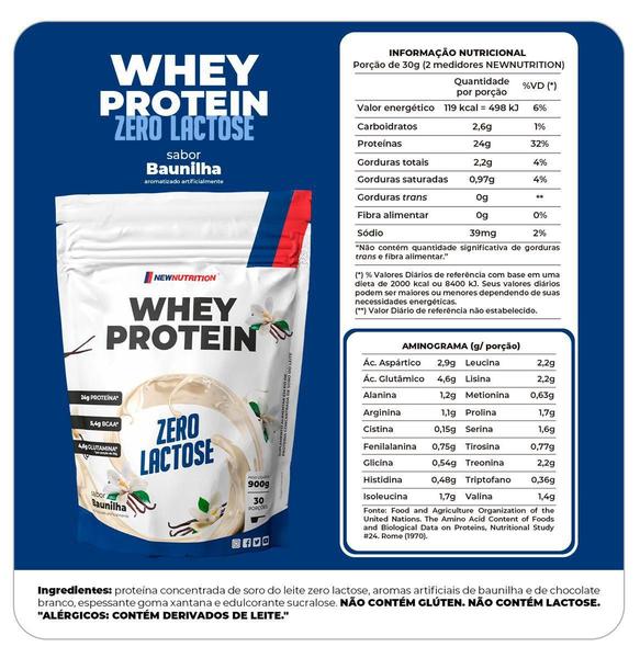Combo 2 Whey Protein Concentrado Zero Lactose 900g NEWNUTRITION Imagem de Combo 2 Whey Protein Concentrado Zero Lactose 900g NEWNUTRITION