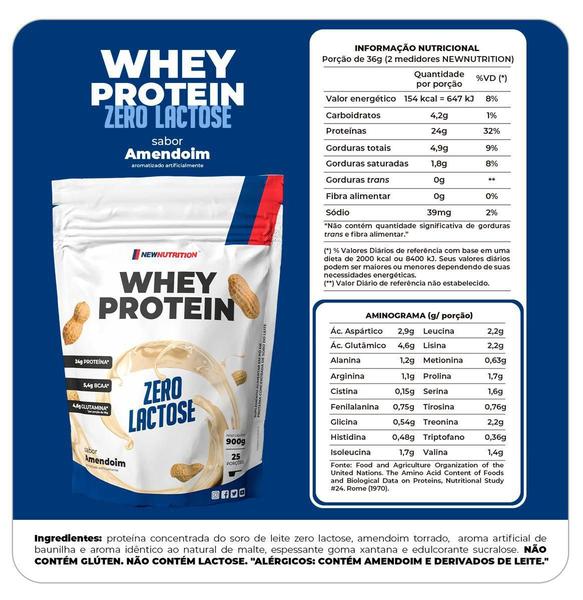 Combo 2 Whey Protein Concentrado Zero Lactose 900g NEWNUTRITION Imagem de Combo 2 Whey Protein Concentrado Zero Lactose 900g NEWNUTRITION