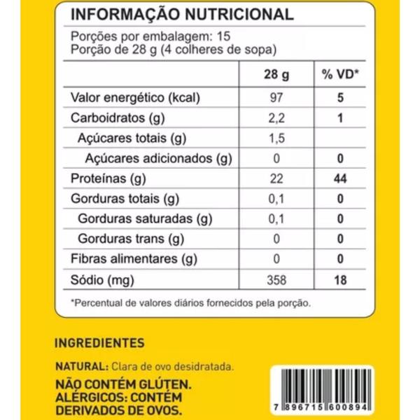 Imagem de Combo 2x Albumina 420g Proteína Naturovos - Sabor Morango