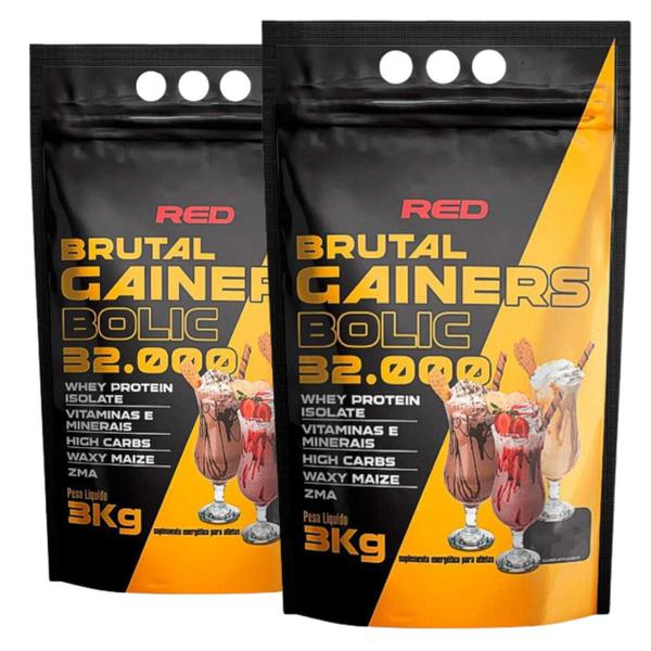 Imagem de Combo 2x Hipercalóricos Massa Red Brutal Gainers Bolic - 3kg cada