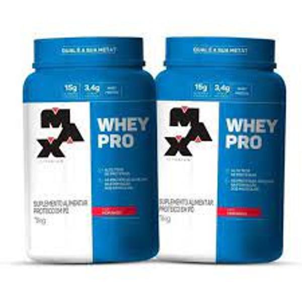 Imagem de Combo 2x Whey Pro 1kg -max Titanium Whey Concentrado