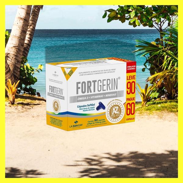 Combo 3 caixas Fort Gerin Ômega 3 + Vitaminas+Minerais Leve 90 Pague 60 Cápsulas La San-Day Imagem de Combo 3 caixas Fort Gerin Ômega 3 + Vitaminas+Minerais Leve 90 Pague 60 Cápsulas La San-Day
