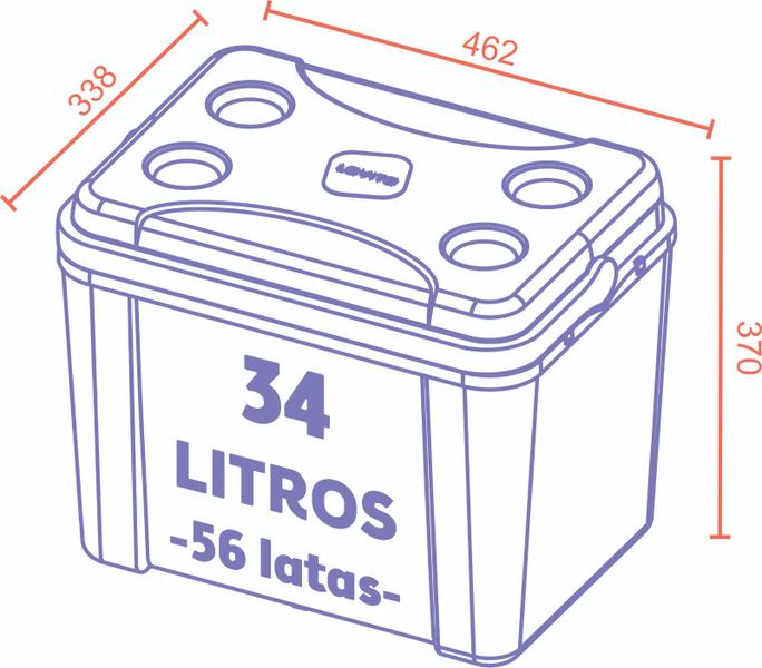 Imagem de Combo 3 Caixas Térmicas 12l , 22l , 34 litros - Vermelho Color