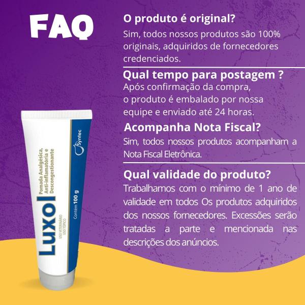 Imagem de Combo 3 Luxol Syntec Pomada Anti-Inflamatória para Equinos - 100g