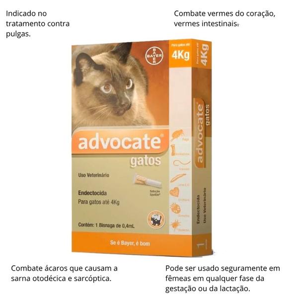 Imagem de Combo 3 Pipetas Advocate Gatos Até 4kg