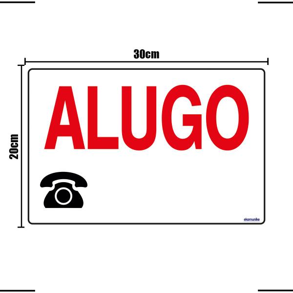 Imagem de Combo 3 Placas De Sinalização Alugo 30x20 Ekomunike - P-14 F9e