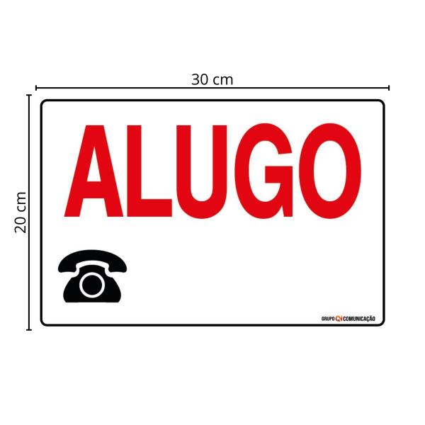 Imagem de Combo 3 Placas De Sinalização Alugo 30x20 Qi Comunicação - P-14 Q1A