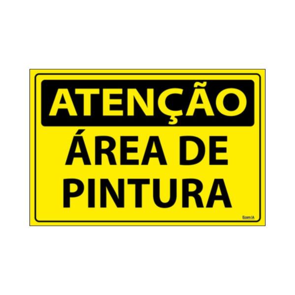 Imagem de Combo 3 Placas De Sinalização Atenção Área De Pintura 30x20 Ecom IA - SA43 F9e