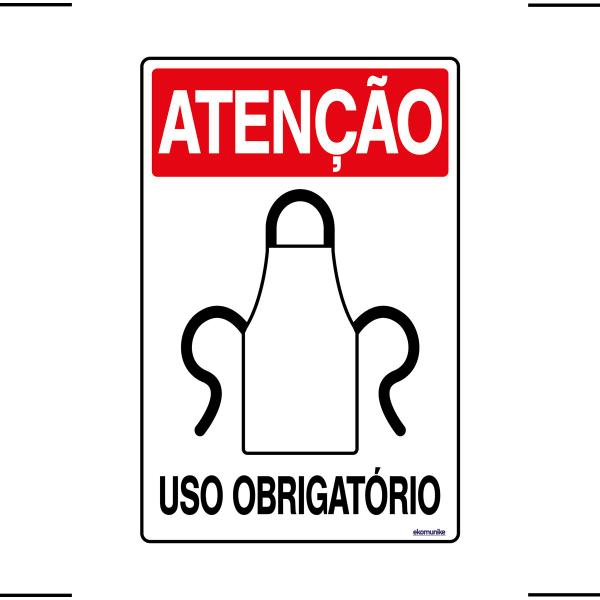 Imagem de Combo 3 Placas De Sinalização Atenção Avental Uso Obrigatório 20x30 Ekomunike - S-207/1 F9e