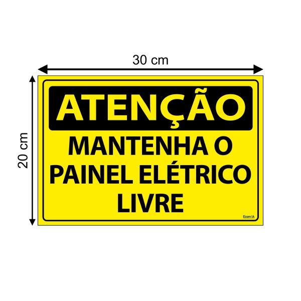 Imagem de Combo 3 Placas De Sinalização Atenção Mantenha O Painel Elétrico Livre 30x20 Ecom IA - SA20 F9e