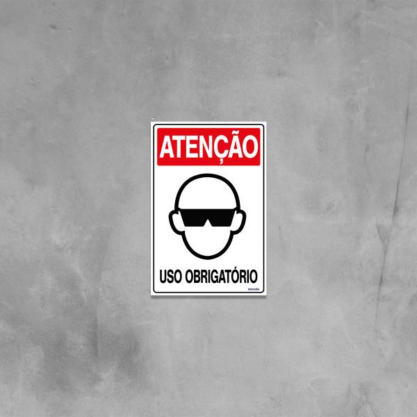 Imagem de Combo 3 Placas De Sinalização Atenção Óculos Uso Obrigatório 20x30 Ekomunike - S-202 F9e