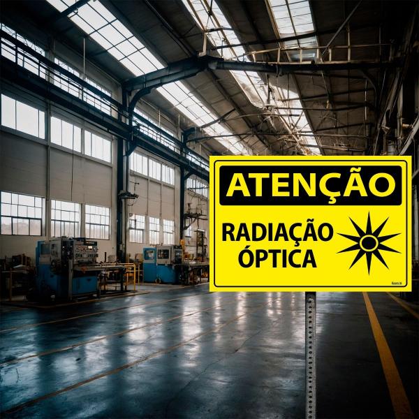 Imagem de Combo 3 Placas De Sinalização Atenção Radiação Óptica 30x20 Ecom IA - SA98 F9e