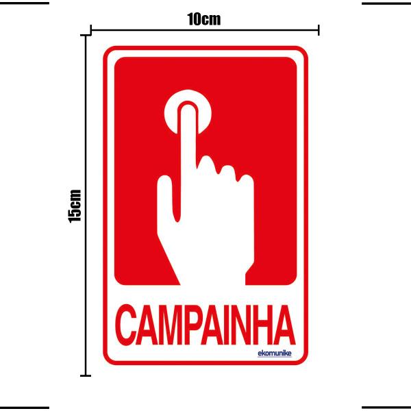 Imagem de Combo 3 Placas De Sinalização Campainha 10x15 Ekomunike - S-235 F9e