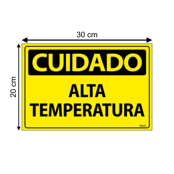 Imagem de Combo 3 Placas De Sinalização Cuidado Alta Temperatura 30x20 Ecom IA - SC63 F9e