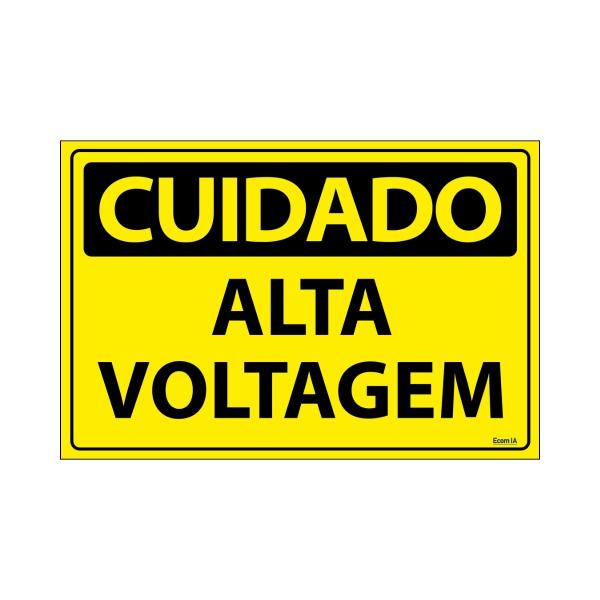 Imagem de Combo 3 Placas De Sinalização Cuidado Alta Voltagem 30x20 Ecom IA - SC46 F9e