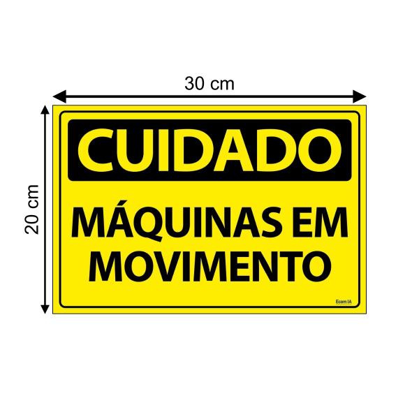 Imagem de Combo 3 Placas De Sinalização Cuidado Máquinas Em Movimento 30x20 Ecom IA - SC6 F9e