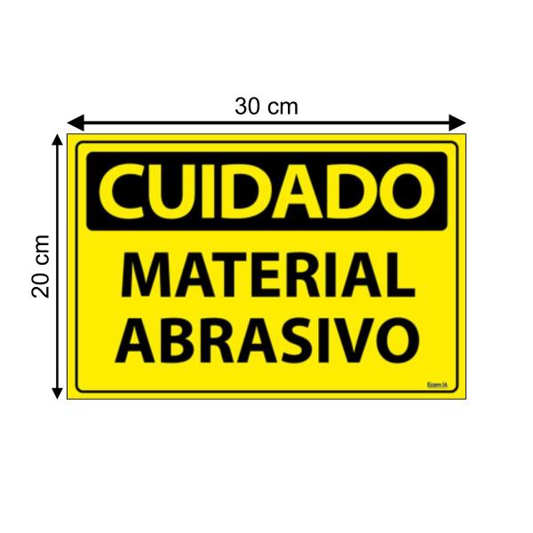 Imagem de Combo 3 Placas De Sinalização Cuidado Material Abrasivo 30x20 Ecom IA - SC73 F9e