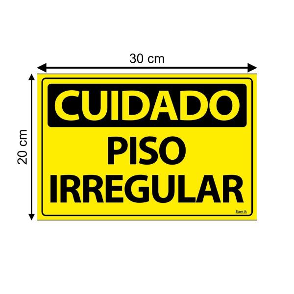 Imagem de Combo 3 Placas De Sinalização Cuidado Piso Irregular 30x20 Ecom IA - SC18 F9e