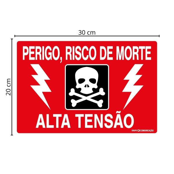 Imagem de Combo 3 Placas De Sinalização Perigo Risco De Morte Alta Tensão 30x20 Qi Comunicação - S-221 Q1a