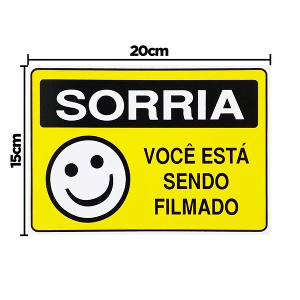 Imagem de Combo 3 Placas Sorria Você Está Sendo Filmado - P-25 F9E