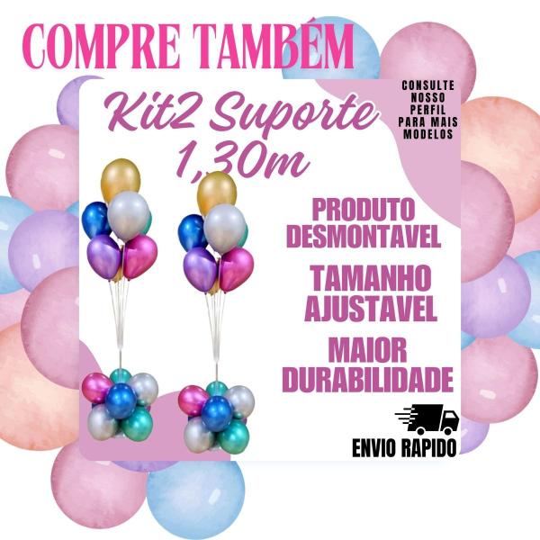 Imagem de Combo 3 Suporte Balão Base 1,30m Armação Decoração Festa