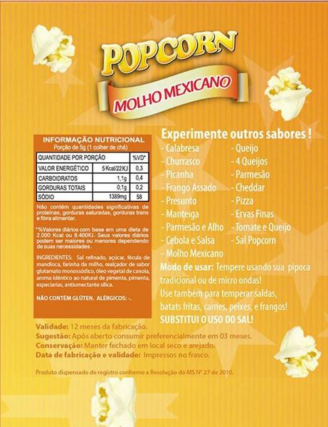 Combo 3 Temperos Pipoca Popcorn Sabores 4 Queijos, Molho - Flavored Popcorn Imagem de Combo 3 Temperos Pipoca Popcorn Sabores 4 Queijos, Molho