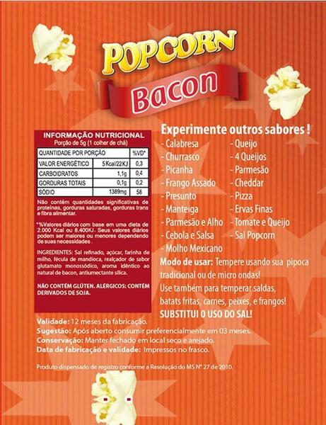 Combo 3 Temperos Pipoca Popcorn Sabores Bacon, Flavapop - Flavored Popcorn Imagem de Combo 3 Temperos Pipoca Popcorn Sabores Bacon, Flavapop