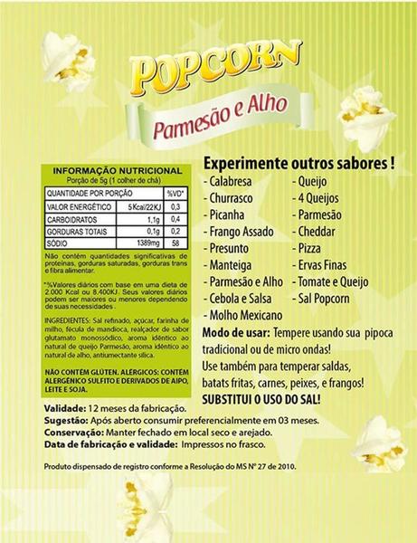 Imagem de Combo 3 Temperos Pipoca Popcorn Sabores Calabresa, Parmesão