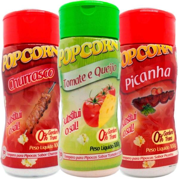 Imagem de Combo 3 Temperos Pipoca Popcorn Sabores Churrasco, Picanha E