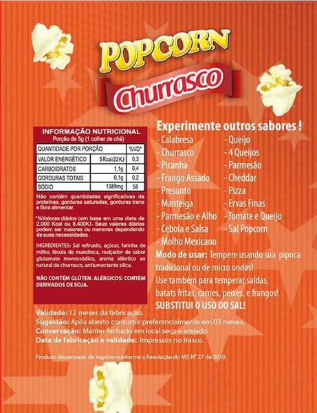 Imagem de Combo 3 Temperos Pipoca Popcorn Sabores Churrasco, Sal Do