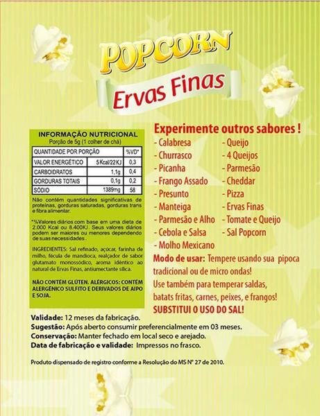 Combo 3 Temperos Pipoca Popcorn Sabores Ervas Finas, - Flavored Popcorn Imagem de Combo 3 Temperos Pipoca Popcorn Sabores Ervas Finas,