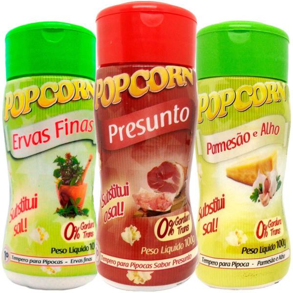 Combo 3 Temperos Pipoca Popcorn Sabores Ervas Finas, - Flavored Popcorn Imagem de Combo 3 Temperos Pipoca Popcorn Sabores Ervas Finas,