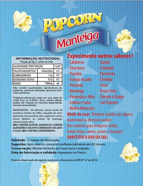 Imagem de Combo 3 Temperos Pipoca Popcorn Sabores Manteiga, Parmesão E