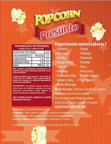 Combo 3 Temperos Pipoca Popcorn Sabores Picanha, Presunto E - Flavored Popcorn Imagem de Combo 3 Temperos Pipoca Popcorn Sabores Picanha, Presunto E