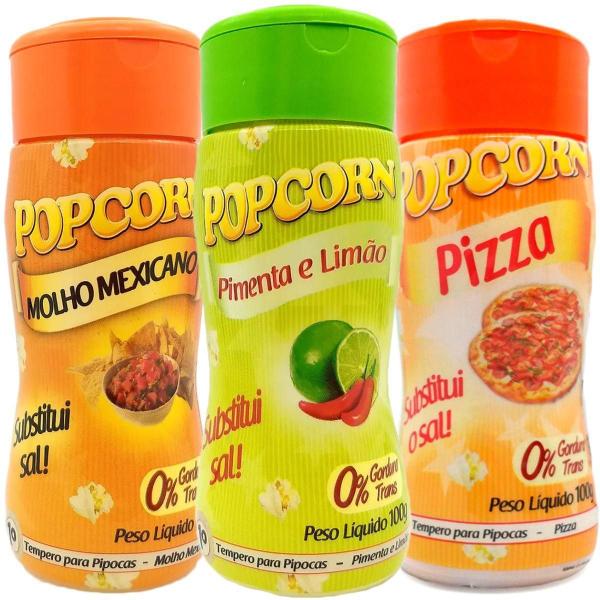 Imagem de Combo 3 Temperos Pipoca Popcorn Sabores Pizza, Molho