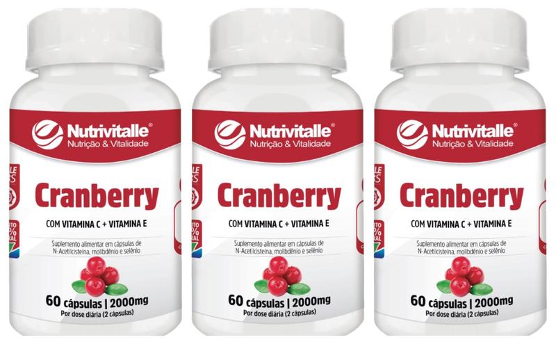 Imagem de COMBO 3 UN CRANBERRY 2.000mg 60 CAPS NUTRIVITALLE