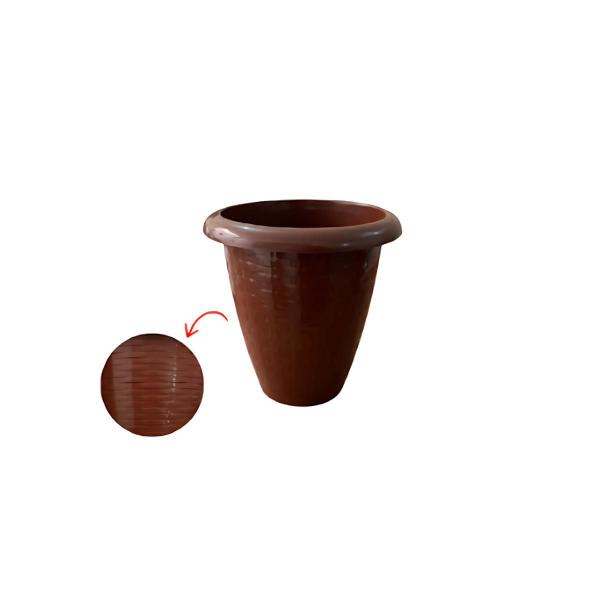 Imagem de Combo 3 Vasos De Planta Pequeno 300ml Redondo Plástico Rattan