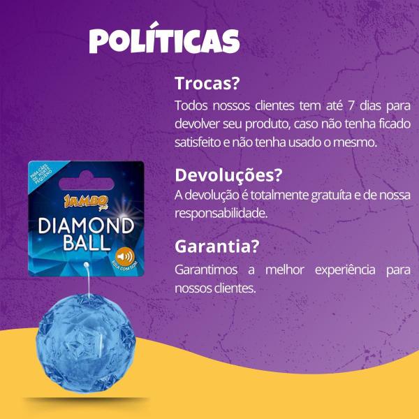 Imagem de Combo 4 Bola Diamond TPR Azul Brinquedo Jambo - Tam. P 