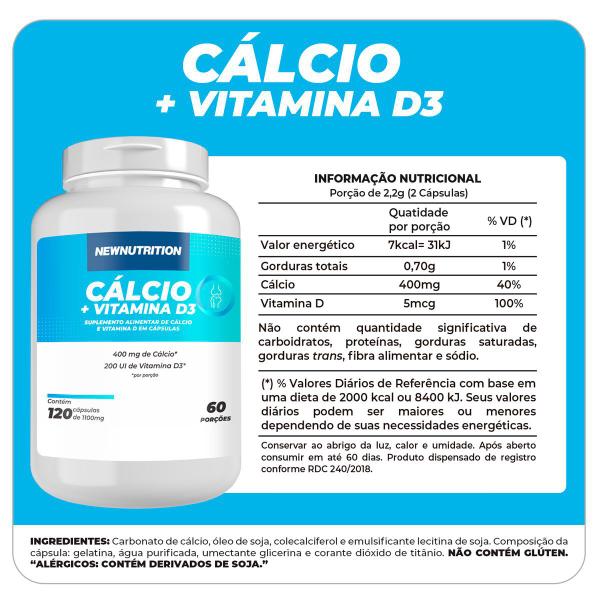 Imagem de Combo 4 Cálcio Com Vitamina D3 120 Cápsulas NEWNUTRITION