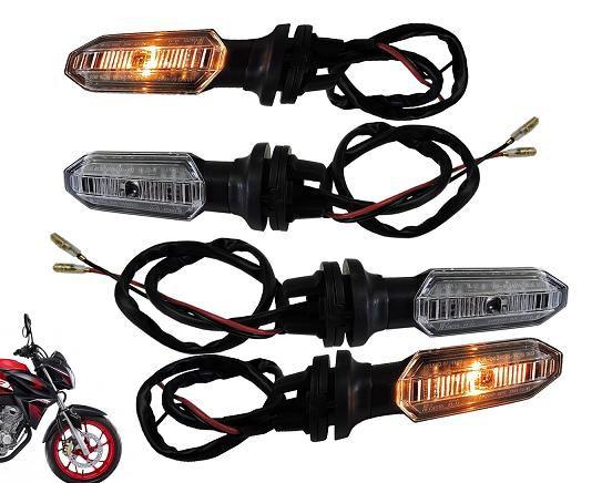 Imagem de Combo 4 Pisca Seta Sinaleira Completo LED Cb 250 Twister Cg Titan Fan 125 150 160 2014 Em Diante Xre 300 190 2019 ~ 2021 Direito + Esquerdo