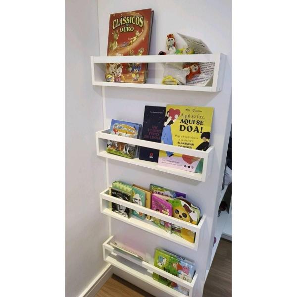 Imagem de Combo 4 Prateleiras Livros Infantis Mdf Sala De Leitura 40Cm