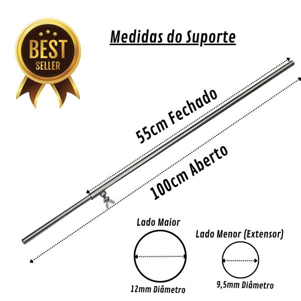 Imagem de Combo 4 Suportes Extensor Inox Churrasco Grelha Espetinhos