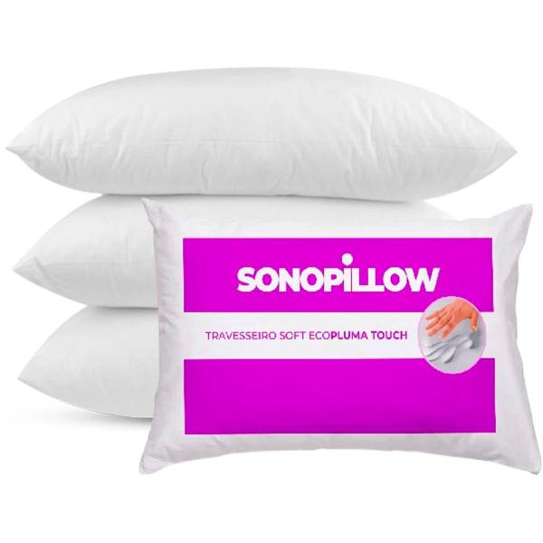 Imagem de Combo 4 Travesseiros Soft Eco PLUMA TOUCH - Sonopillow