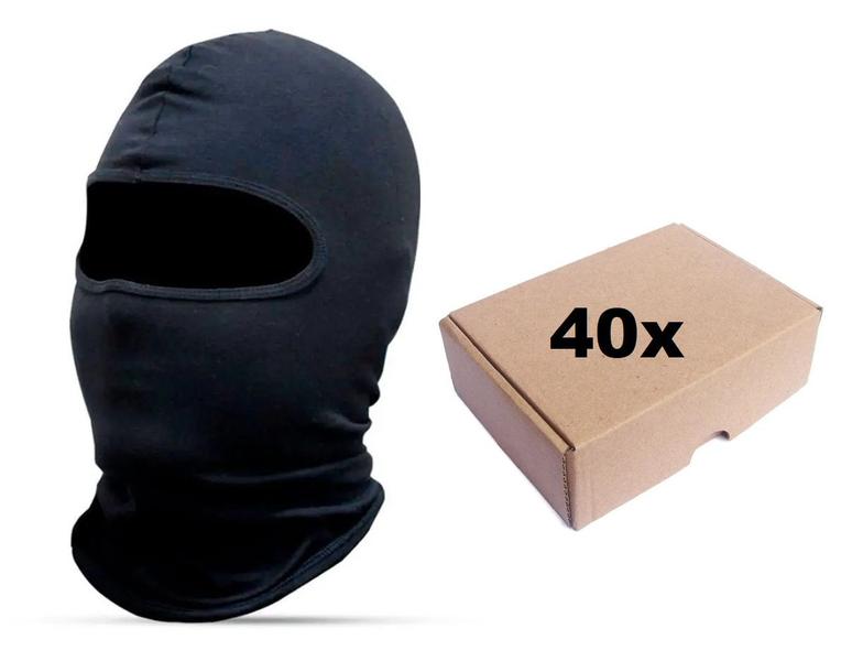 Imagem de Combo 40 Touca Capuz Ninja Balaclava Proteção Frio Inverno Preta Moto Motoboy Paintball Tático Militar